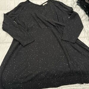 Loft XXL Black Speckled Sweater Dress